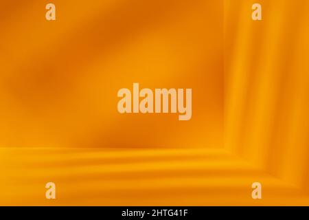 Empty corner of yellow room with deep artistic shadow. Minimalistic 3d space concept Stock Photo