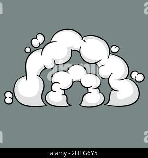Comic cloud or smoke, cartoon vector motion effects, and explosions Stock Vector