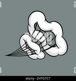 Comic cloud or smoke, cartoon vector motion effects, and explosions Stock Vector