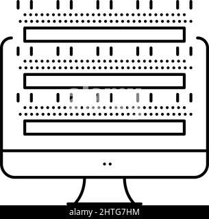 testing computer screen semiconductor manufacturing color icon vector ...