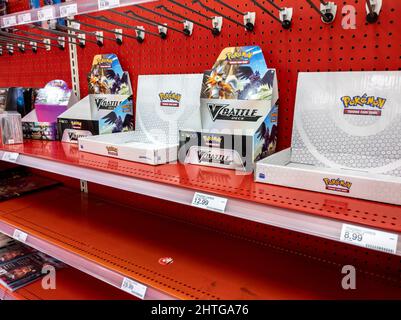 Seattle, WA USA - circa February 2022: Angled view of an empty collectable  card aisle, the focus specifically of Pokemon cards Stock Photo - Alamy