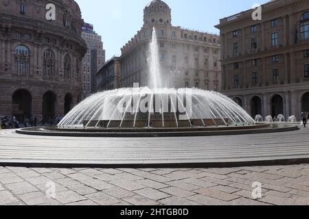 Piazza de Ferrari Genoa Liguria Italy Stock Photo