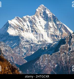 mount Nanda Devi, one of the best mounts in Indian Himalaya, seen from Joshimath Auli,  Uttarakhand, India