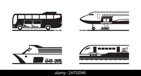 Loading baggage in passenger transportation Stock Vector