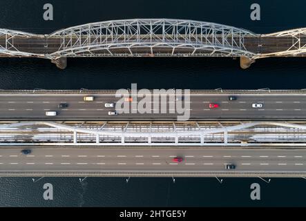 Kyiv The New Darnytskyi Bridge KIev, Ukraine Stock Photo