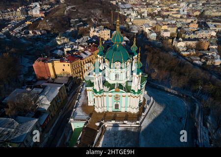 Ukraine Kyiv Kiev orthodox abbey monastery St Andrew's Church Stock Photo
