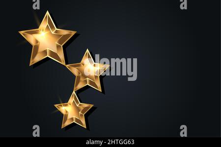 3D Gold STAR AWARD Statue Prize Giving Ceremony. Golden stars prize concept, Silhouette statue icon. Films and cinema symbol stock, Academy awards Stock Vector