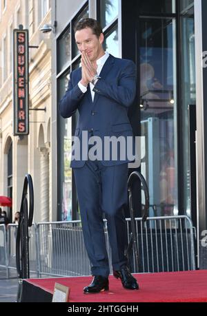 Los Angeles, USA. 28th Feb, 2022. LOS ANGELES, CA. February 28, 2022: Benedict Cumberbatch on Hollywood Boulevard where Cumberbatch was honored with a star on the Hollywood Walk of Fame. Picture Credit: Paul Smith/Alamy Live News Stock Photo