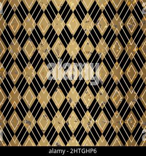 Black Gold Terrazzo Stone Texture Seamless Pattern Design Stock Vector ...