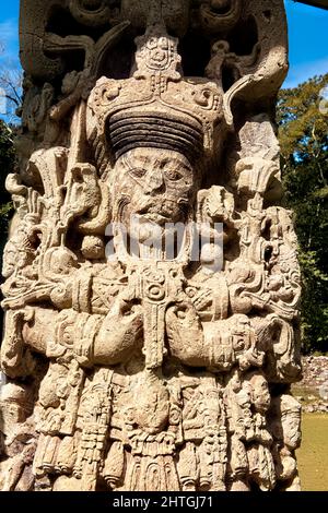 Honduras, Copan, Stela B Stock Photo - Alamy