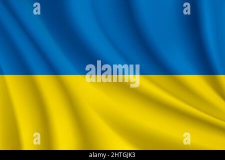 Ukraine realistic wavy flag vector Stock Vector