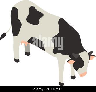 isometric cow animal style icon Stock Vector