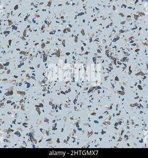 Light Blue Terrazzo Stone Texture Seamless Pattern Design Stock Vector
