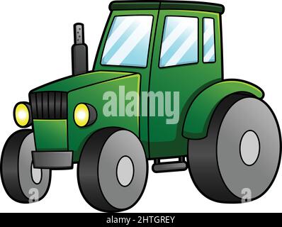 Tractor Cartoon Clipart Colored Illustration Stock Vector