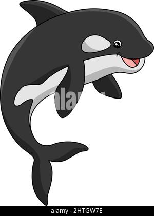 Killer Whale Cartoon Colored Clipart Illustration Stock Vector