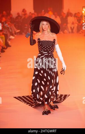 Paris, France. 28th Feb, 2022. Model Caroline Trentini walks on the runway at the Off White fashion show during Fall Winter 2022 Collections Fashion Show at Paris Fashion Week in Paris, France on February 28, 2022. (Photo by Jonas Gustavsson/Sipa USA) Credit: Sipa USA/Alamy Live News Stock Photo