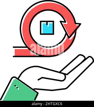 hand hold circular economy process color icon vector illustration Stock ...