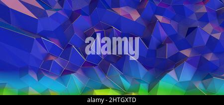 Abstract crystal background with refracting light and highlights in purple and yellow colors Stock Photo