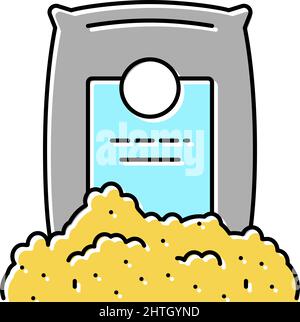 quartz sand mining for glass production color icon vector illustration ...