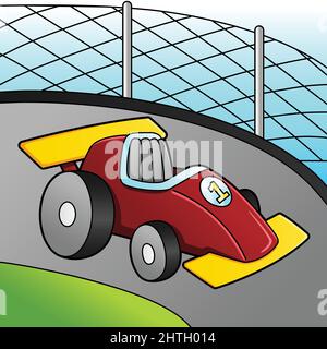 Race Car Cartoon Colored Vehicle Illustration Stock Vector