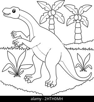 Lufengosaurus Coloring Page for Kids Stock Vector