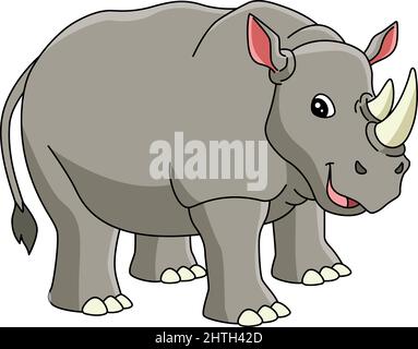 Rhino Cartoon Colored Clipart Illustration Stock Vector