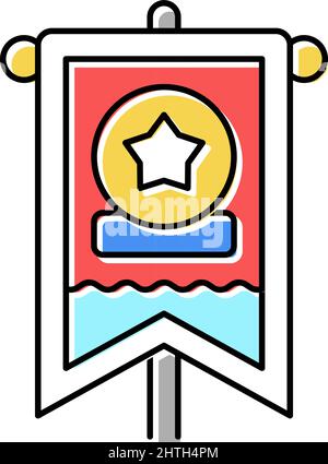 flag parade festival attribute color icon vector illustration Stock ...