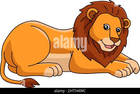 Lion Cartoon Colored Clipart Illustration Stock Vector