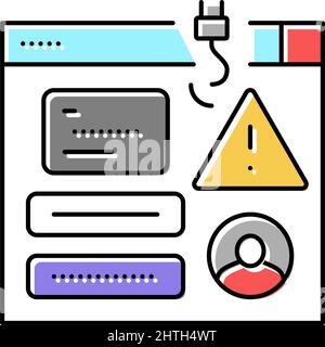 phishing attacks color icon vector illustration Stock Vector