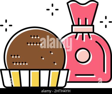chocolate candy in spherical form color icon vector illustration Stock Vector