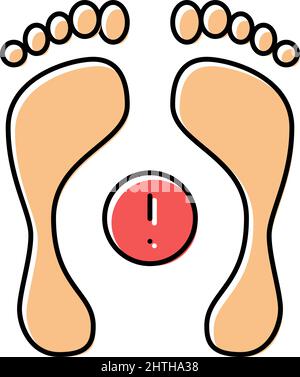 postural deformity feet color icon vector illustration Stock Vector