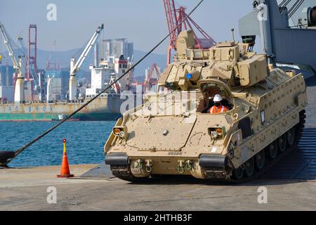 Beginning in late February, the 1st Armored Brigade Combat Team, 1st Armored Division, from Fort Bliss, Texas, began arriving in Korea as the next rotational armored brigade combat team to support 2nd Infantry Division/ROK-US Combined Division and Eighth Army. Stock Photo