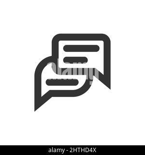 Chat speech bubble and dialog balloon line style vector icon Stock Vector
