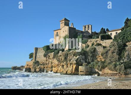 Romanesque style castle of Tamarit in the province of Tarragona,Catalonia,Spain Stock Photo