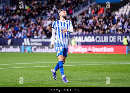 Malaga, Spain. 28th Feb, 2022. Alvaro Vadillo of Malaga CF seen during the LaLiga Smartbank 2021/2022 match between Malaga CF and FC Cartagena at La Rosaleda Stadium in Malaga(Final score; Malaga CF 1:1 FC Cartagena) Credit: SOPA Images Limited/Alamy Live News Stock Photo