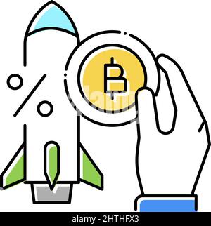 successful start ico color icon vector illustration Stock Vector Image ...