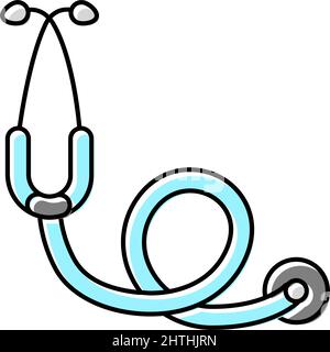 stethoscope medical color icon vector illustration Stock Vector