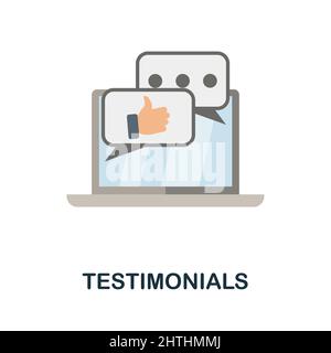 Testimonials flat icon. Colored element sign from feedback collection. Flat Testimonials icon sign for web design, infographics and more. Stock Vector