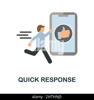 Quick Response flat icon. Colored element sign from feedback collection. Flat Quick Response icon sign for web design, infographics and more. Stock Vector