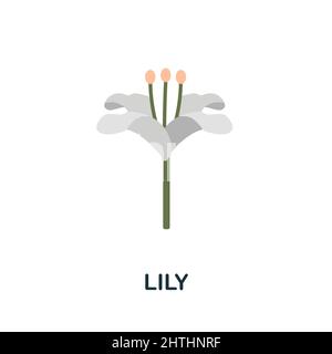 Lily flat icon. Colored element sign from flowers collection. Flat Lily icon sign for web design, infographics and more. Stock Vector