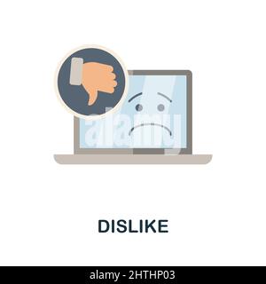 Dislike flat icon. Colored element sign from feedback collection. Flat Dislike icon sign for web design, infographics and more. Stock Vector