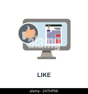 Like flat icon. Colored element sign from feedback collection. Flat Like icon sign for web design, infographics and more. Stock Vector