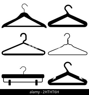 Clothes hangers icon set on white background. Stock Photo