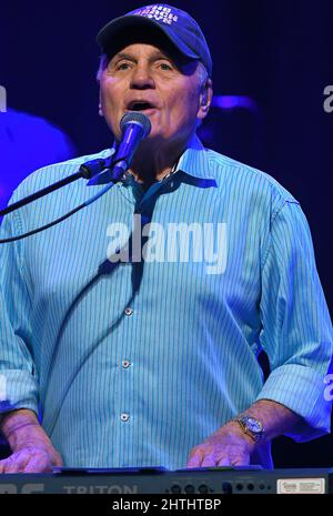 The Villages, United States. 28th Feb, 2022. Bruce Johnston performs on stage with The Beach Boys at the Sharon L. Morse Performing Arts Center in The Villages, Florida. Credit: SOPA Images Limited/Alamy Live News Stock Photo