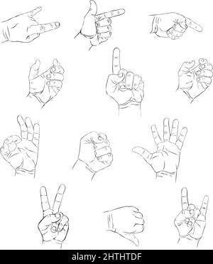 hands, images  of hands on a white background for printing prints, flyers, banners Stock Vector