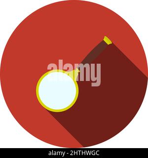 Magnifier Icon. Flat Circle Stencil Design With Long Shadow. Vector Illustration. Stock Vector