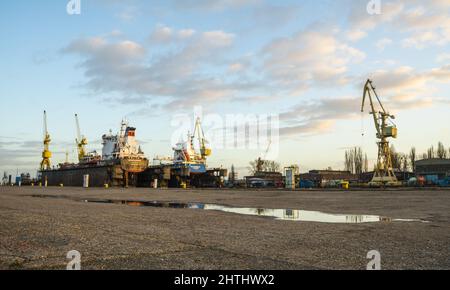 CGI Backplates showing industrial areas, harbors Stock Photo