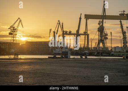 CGI Backplates showing industrial areas, harbors Stock Photo