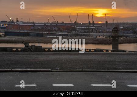 CGI Backplates showing industrial areas, harbors Stock Photo