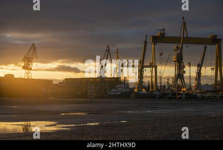 CGI Backplates showing industrial areas, harbors Stock Photo